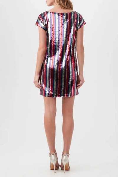 Trina Turk Breene Striped Sequin Dress In Multi