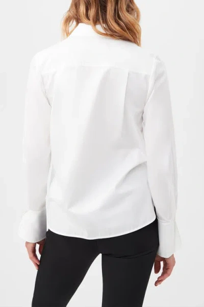 Trina Turk Delancey Tuxedo Button Up Top In White