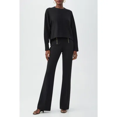 Trina Turk Marsa Long Sleeve Ponte Top In Black