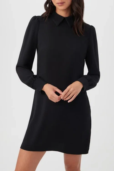 Trina Turk Gaudin 2 Long Sleeve Collared Dress In Black