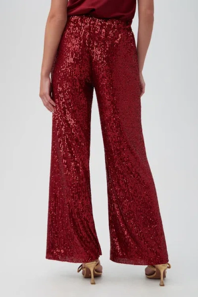 Trina Turk Atarashii Wide Leg Sequin Pant In Red