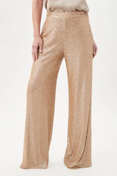 Trina Turk Atarashii Wide Leg Sequin Pant In Gold