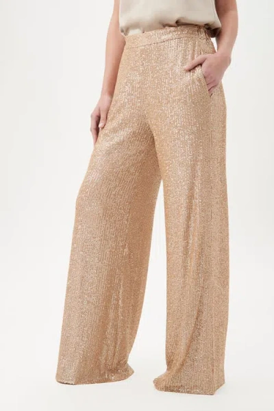 Trina Turk Atarashii Wide Leg Sequin Pant In Gold