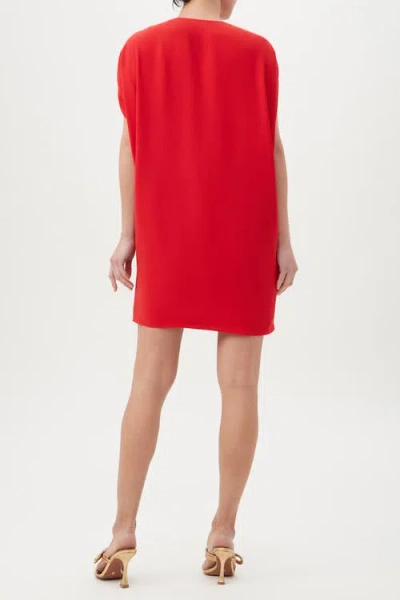 Trina Turk Kanpeki V-neck Shift Dress In Red