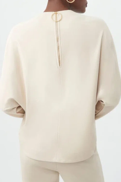 Trina Turk Marsa Long Sleeve Ponte Top In White