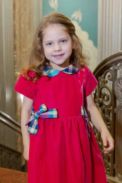 Florence Eiseman Velvet Dress With Side Bows In Pink