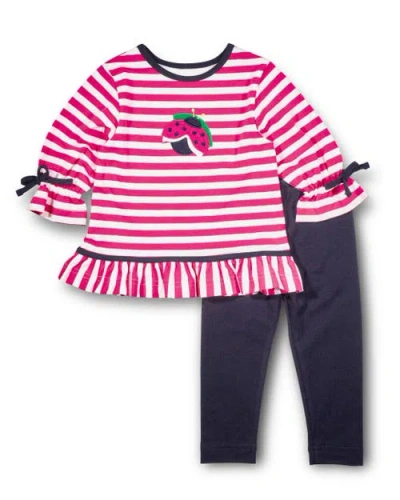 Florence Eiseman Knit Set With Ladybug In Pink