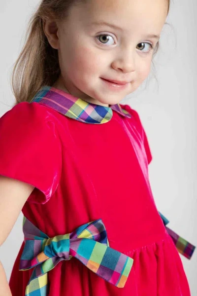 Florence Eiseman Velvet Dress With Side Bows In Pink