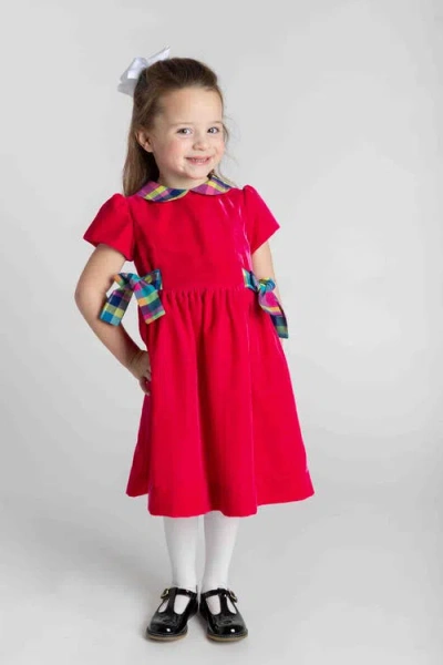 Florence Eiseman Velvet Dress With Side Bows In Pink