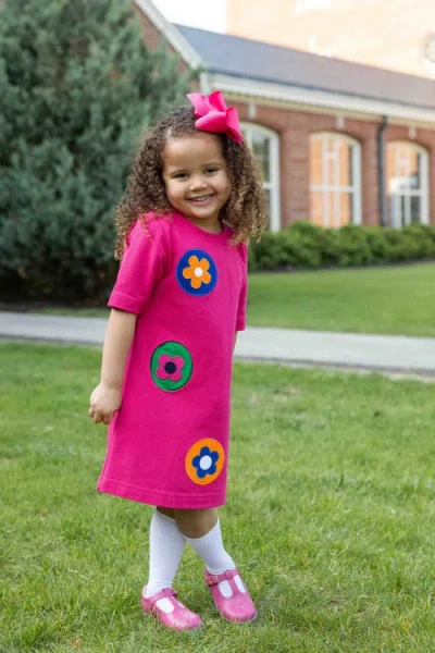 Florence Eiseman Pique Knit Dress With Flower Dots In Pink