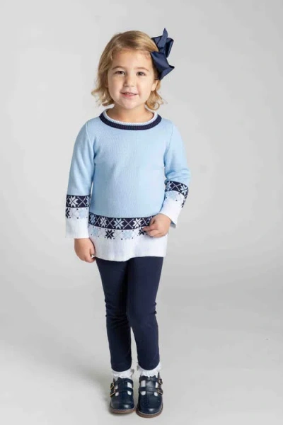 Florence Eiseman Sweater Tunic With Snowflakes And Leggings In Multi