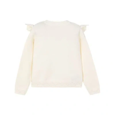 Mayoral Openwork Knit Sweater In White