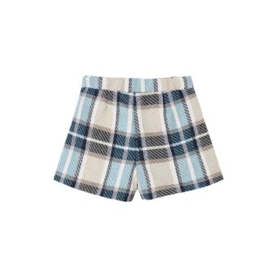 Mayoral Plaid Shorts In Blue