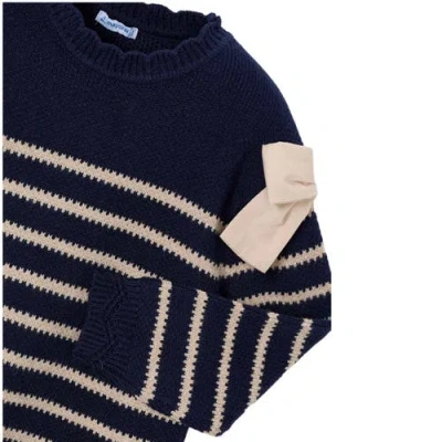 Mayoral Striped Dress In Blue