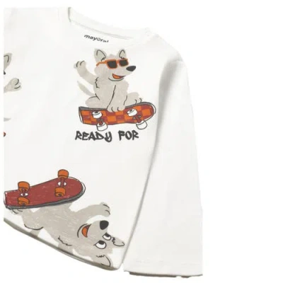 Mayoral Animals T-shirt In White