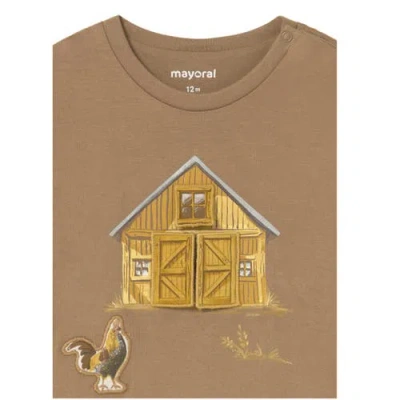 Mayoral Interactive Farm T-shirt In Brown