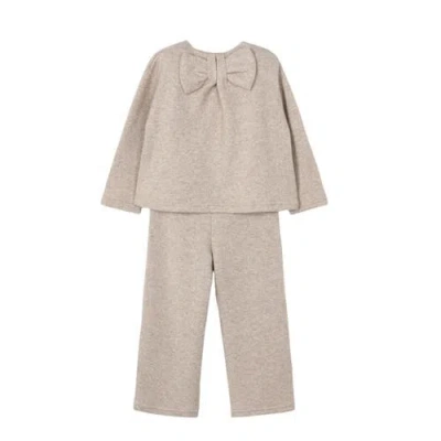 Mayoral Knit Pants And Sweater Set In Neutral