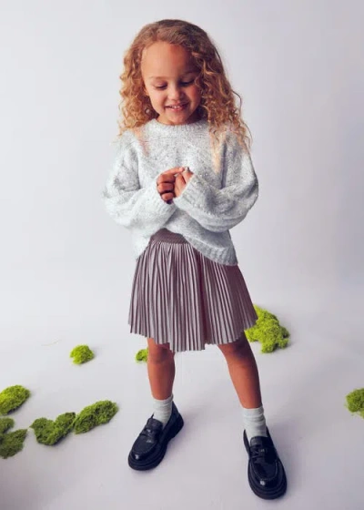 Mayoral Pleated Skirt In Silver