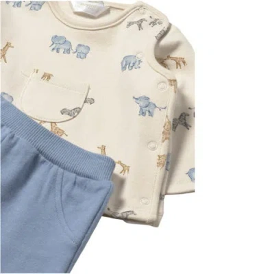 Mayoral Printed Pocket Sweatshirt Set In Blue