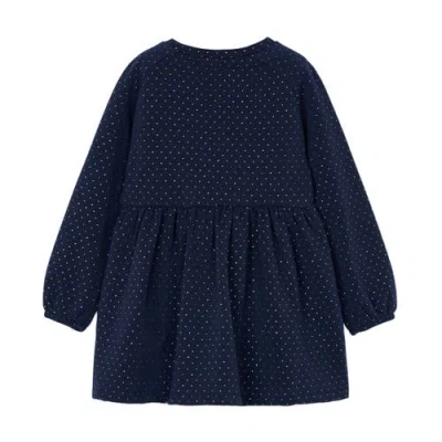 Mayoral Flower-appliqué Fleece Dress In Blue