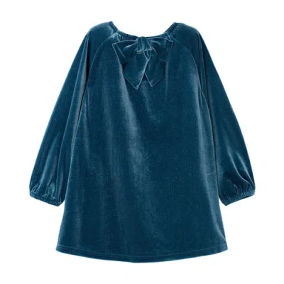 Mayoral Velvet Dress In Blue