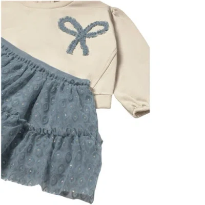 Mayoral Tulle Skirt And Sweater Set In White