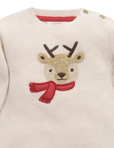 Purebaby Christmas Knit Jumper & Legging Set In Neutral