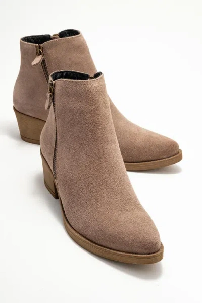 Forever & Always Shoes Jayer Leather Double-zip Block Heel Boot In Brown