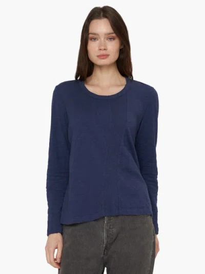 Wilt Clothing Contrast Panel Long Sleeve Tee In Blue