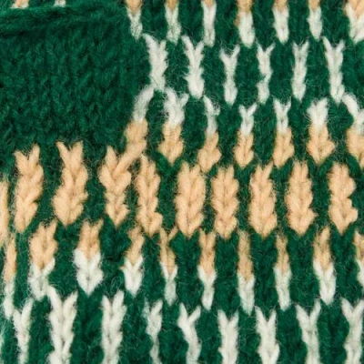 Feelgoodz Artisan Hand-knit Adirondack Winter Wool Half Mitten In Green