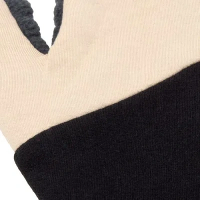 Feelgoodz Artisan Crafted Fleece Lined Color Block Fingerless Gloves In Brown