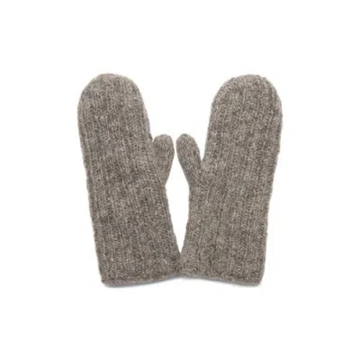 Feelgoodz Artisan Hand-knit Denali Ribbed Mitten In Gray