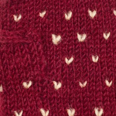 Feelgoodz Artisan Hand-knit Appalachian Winter Wool Half Mitten In Red