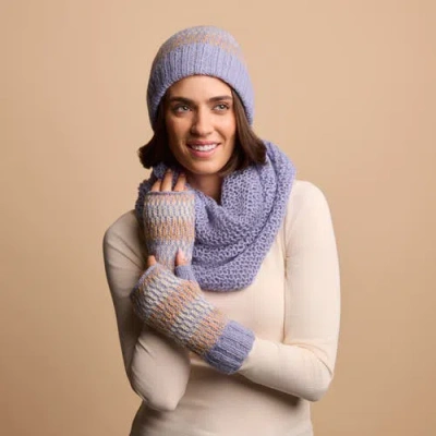 Feelgoodz Artisan Hand-knit Adirondack Winter Wool Half Mitten In Blue