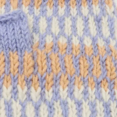 Feelgoodz Artisan Hand-knit Adirondack Winter Wool Half Mitten In Blue