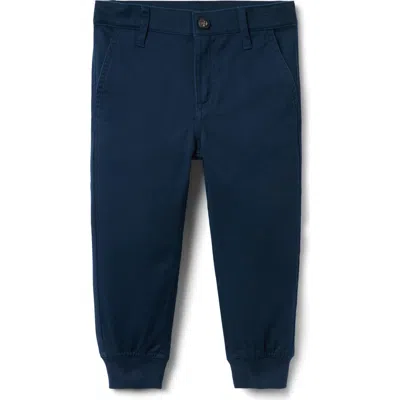 Janie And Jack The Button Twill Jogger In Blue