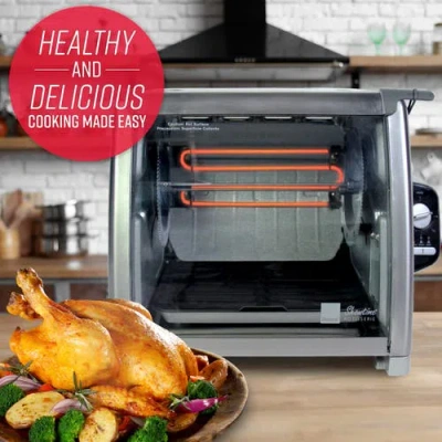Ronco Modern Rotisserie Oven, Large Capacity (15lbs) Countertop Oven, Multi-purpose Basket For Versatile C In Silver