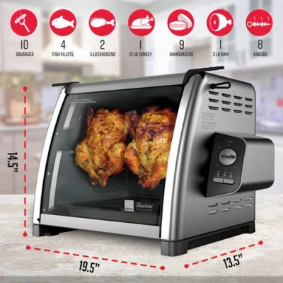 Ronco Modern Rotisserie Oven, Large Capacity (15lbs) Countertop Oven, Multi-purpose Basket For Versatile C In Silver