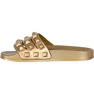 Carmen Sol Carmensita Platform Slides Sandals In Gold