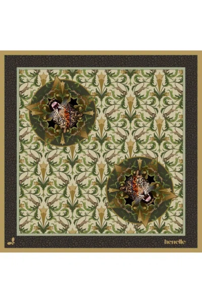 Henelle Large Silk Scarf In Green