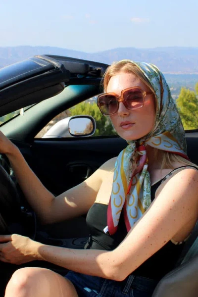 Henelle Large Silk Scarf In Green