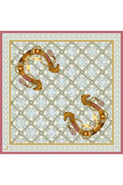 Henelle Large Silk Scarf In Green