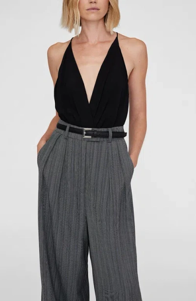 Anine Bing Buckle-detail Leather Belt In Purple