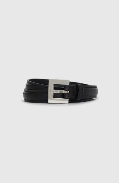 Anine Bing Buckle-detail Leather Belt In Purple