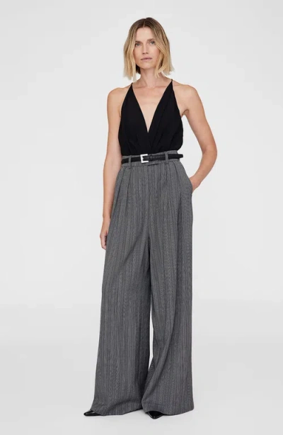 Anine Bing Buckle-detail Leather Belt In Purple