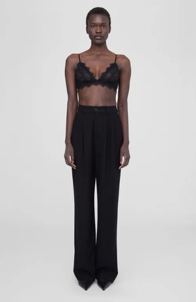 Anine Bing Stretch-lace Soft-cup Triangle Bra In Black