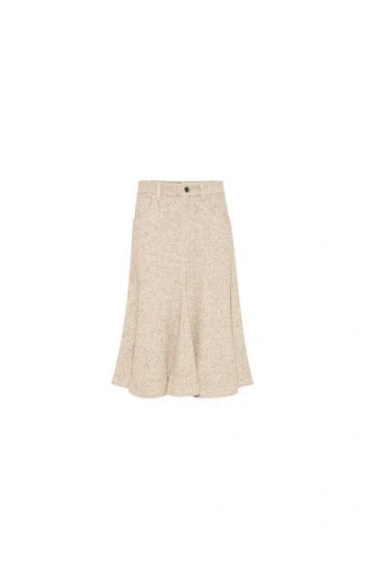 Brunello Cucinelli Five-pocket Flute Skirt In White