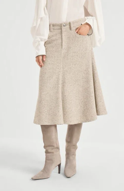 Brunello Cucinelli Five-pocket Flute Skirt In White