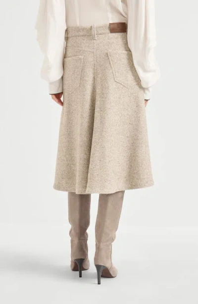 Brunello Cucinelli Five-pocket Flute Skirt In White