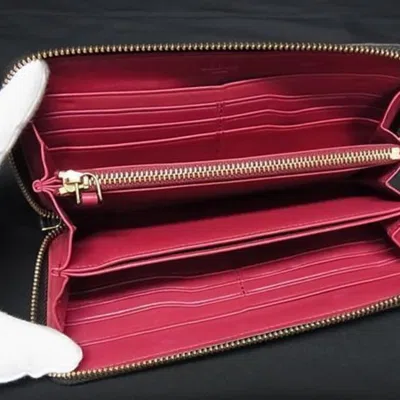 Pre-owned Loewe Beige Brown Canvas Leather Long Wallet (bi-fold) () In Multi